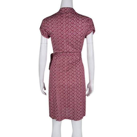 Diane Von Furstenberg Jilda Wrap Silk Dress Magenta Size 2 - Picture 4 of 9